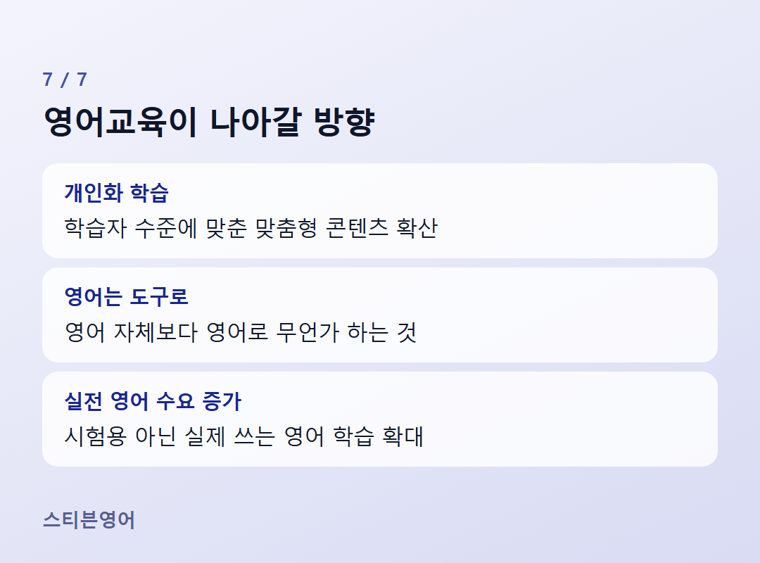 영어교육이 나아갈 방향 — 개인화 학습, 영어는 도구로, 실전 영어 수요 증가
