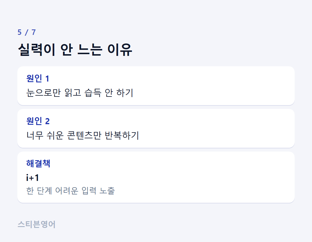 실력이 안 느는 이유 — 원인 1, 원인 2, 해결책