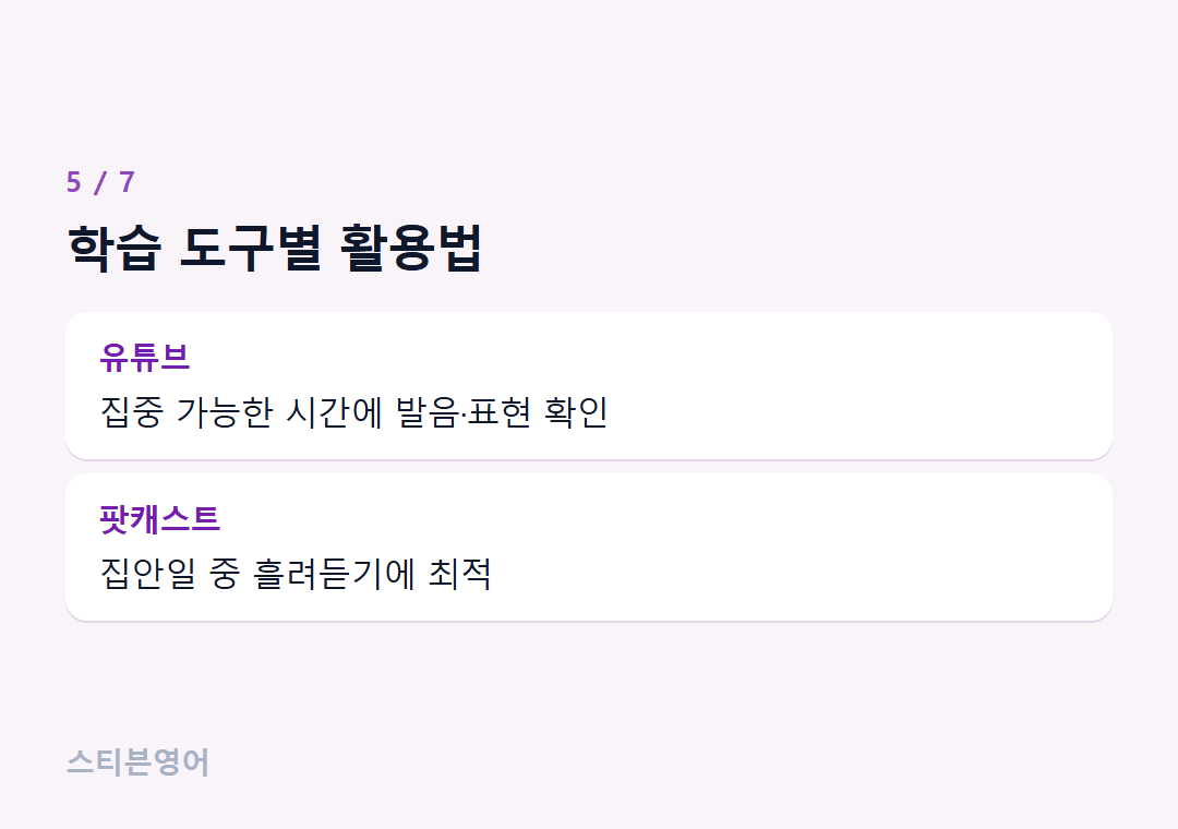 학습 도구별 활용법 — 유튜브, 팟캐스트