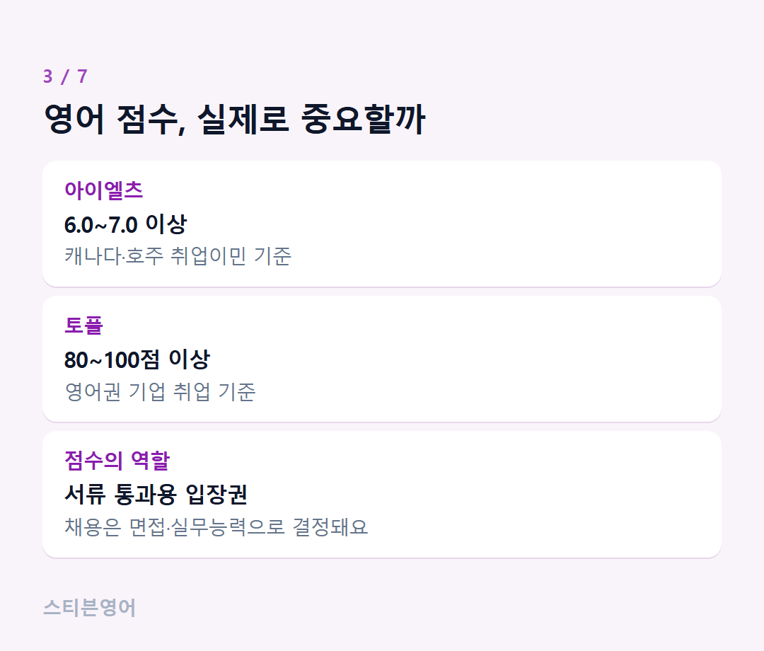 영어 점수, 실제로 중요할까 — 아이엘츠, 토플, 점수의 역할