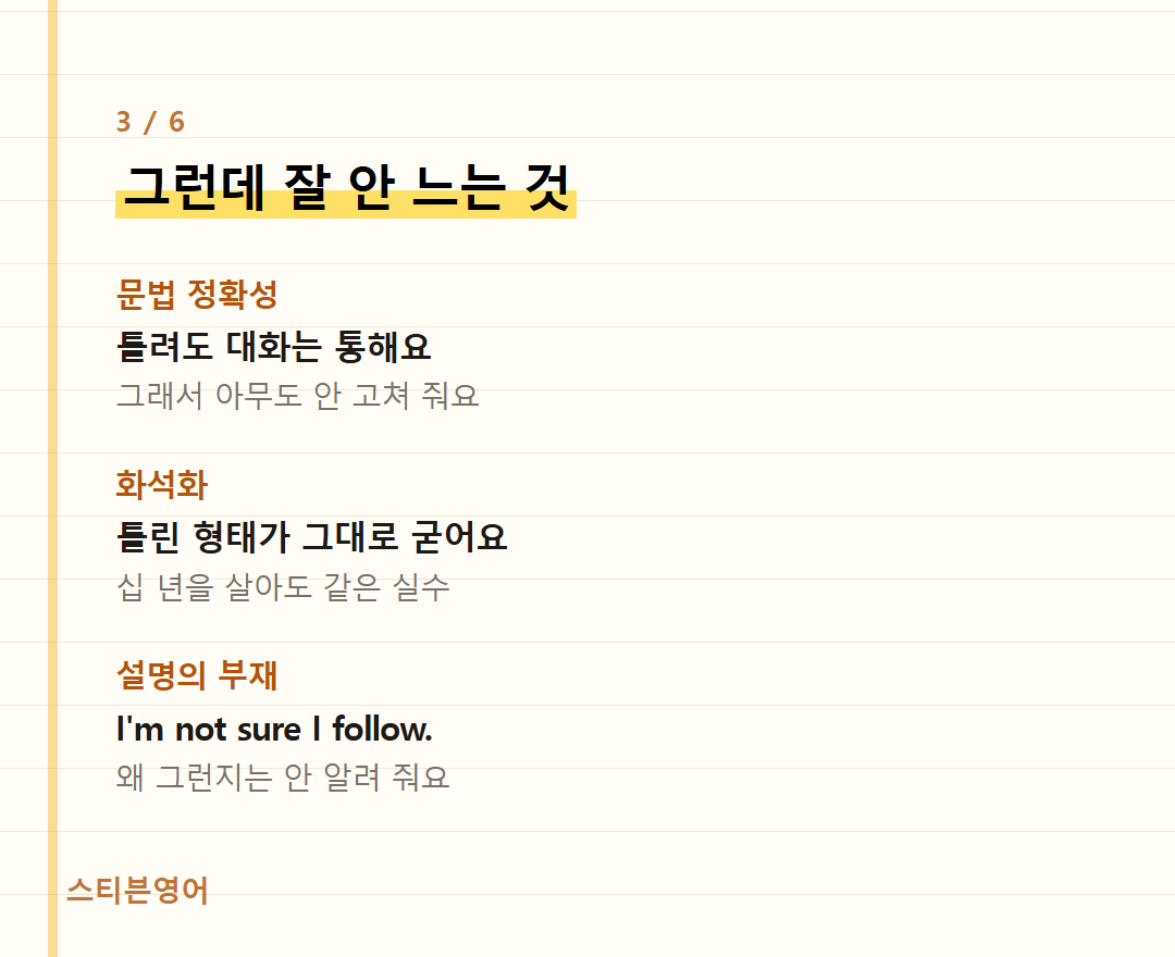 그런데 잘 안 느는 것 — 문법 정확성, 화석화, 설명의 부재
