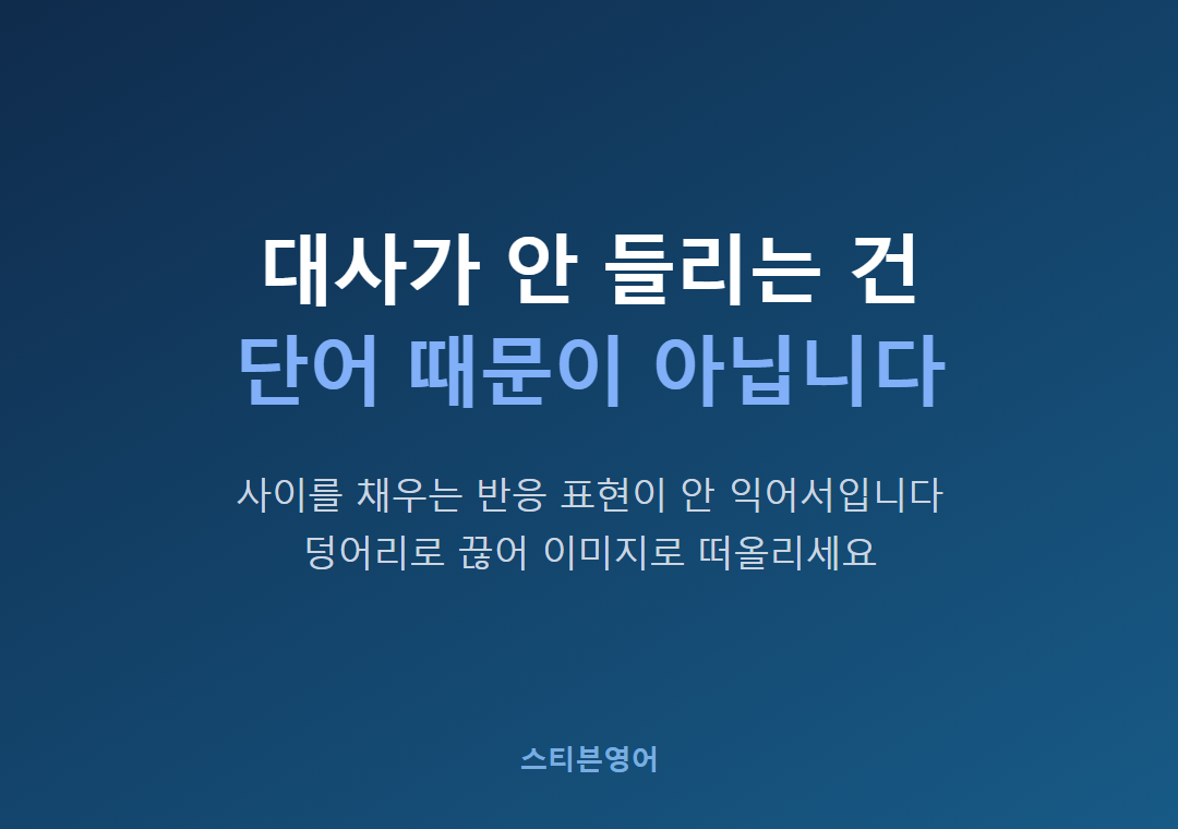대사가 안 들리는 건단어 때문이 아닙니다
