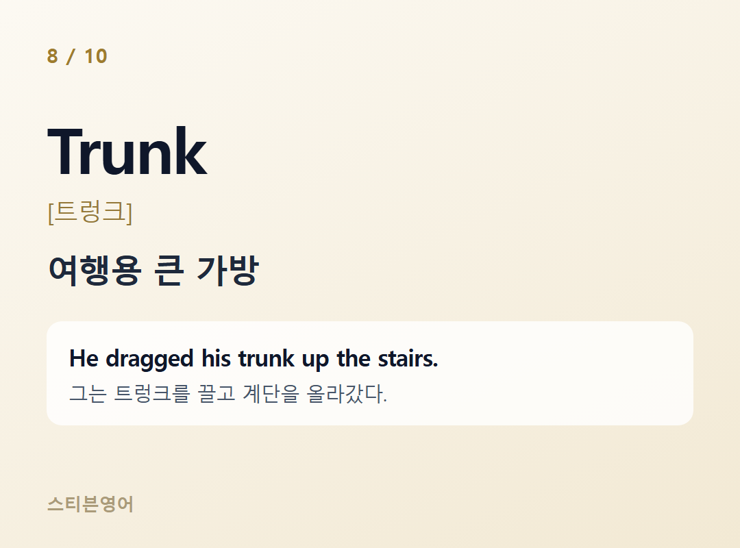 Trunk [트렁크] — 여행용 큰 가방