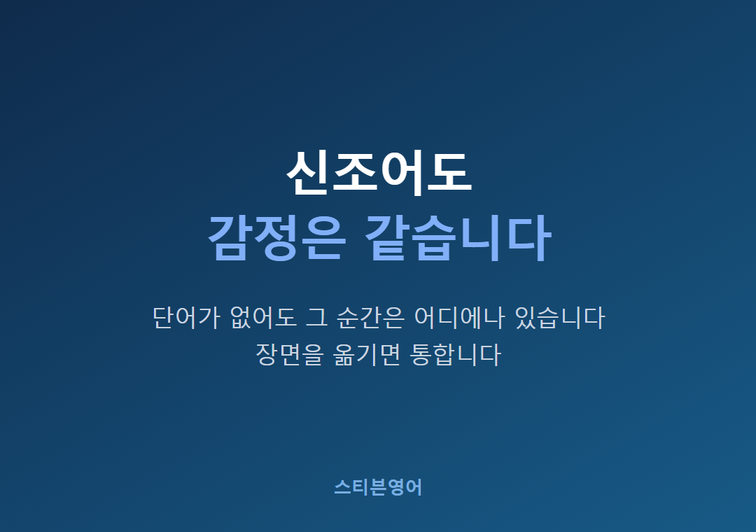 신조어도감정은 같습니다