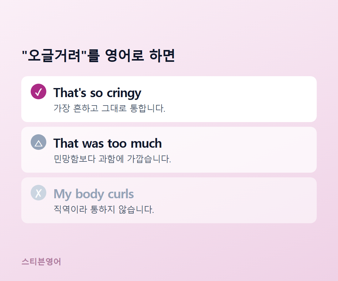 That's so cringy / That was too much / My body curls