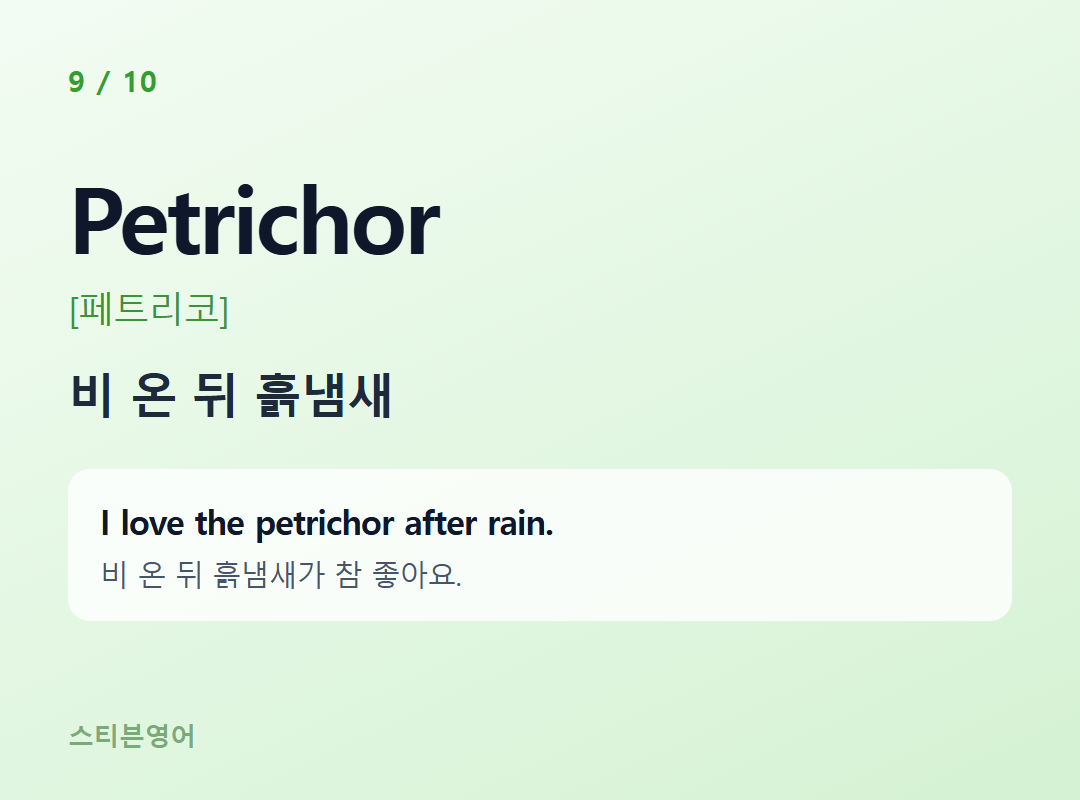 Petrichor [페트리코] — 비 온 뒤 흙냄새